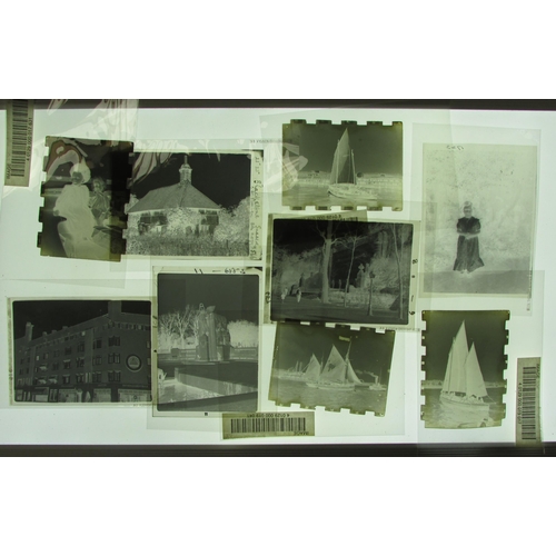7038 - A large collection of photograph negatives including local scenes, Norwich, boats, portraits, street... 