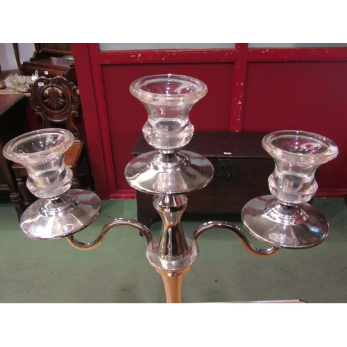 4049 - A large three sconce candelabrum, 65cm tall
