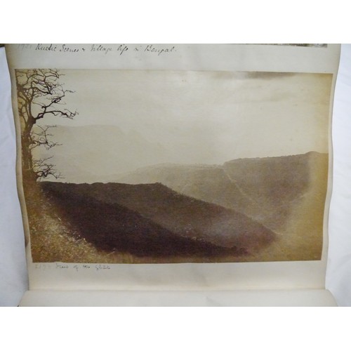 9043 - (India.) Samuel Bourne (1834-1912), a 19th Century photograph album containing 74 mounted albumen pr... 