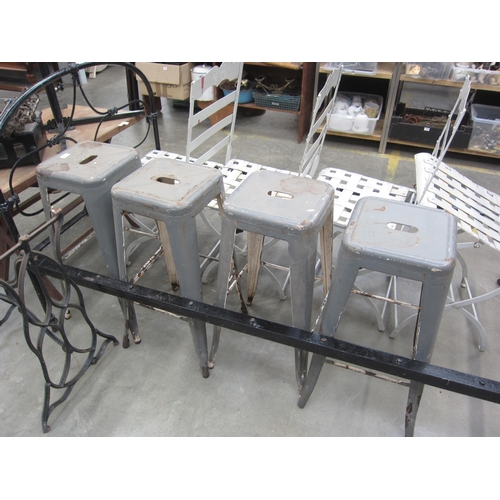 2042 - Four metal stacking stools