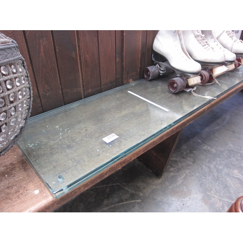 2036 - Two plate glass shelves, 120 x 30cm