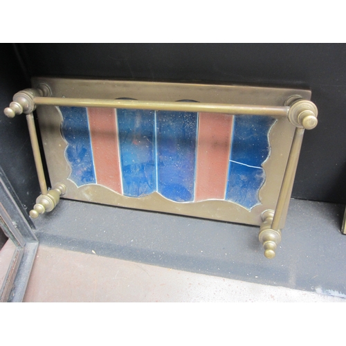 2060 - A brass letter door plate and tiled desk tidy