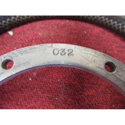 8015 - A chrome and leather steering wheel