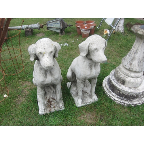 6020 - A pair of seated composition hounds, approx 70cm tall, one back corner damaged