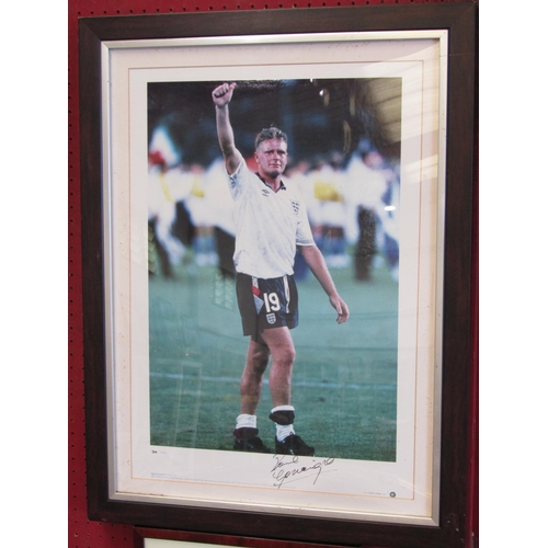 1050 - A limited edition signed photo of an emotional Paul Gascoigne from World Cup Semi-Final 1990 with ce... 