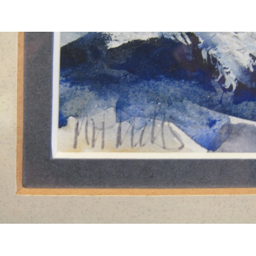 1055 - A seascape depicting cresting waves, watercolour and gouache, framed and glazed, 14cm x 28cm