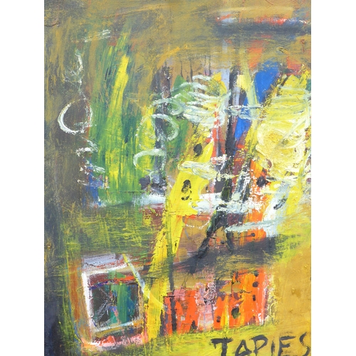 7040 - MARTIN WALTON (1939-2018) A large textured oil on canvas, untitled abstract composition colours, 'Ho... 