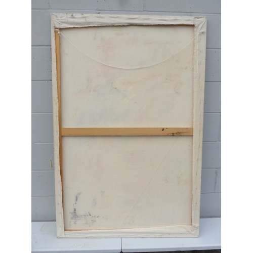 7008 - MARTIN WALTON (1939-2018) A large oil on canvas, untitled abstract composition in multi colours on o... 