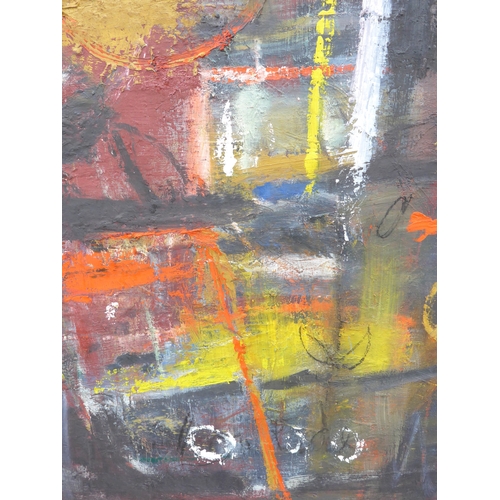 7010 - MARTIN WALTON (1939-2018) A large textured oil on canvas, untitled abstract composition in black, pu... 