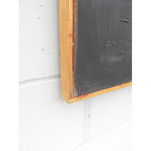 7043 - MARTIN WALTON (1939-2018) A large oil on canvas, untitled abstract composition in ochre, red and bla... 