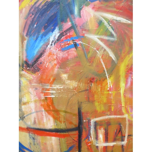 7044 - MARTIN WALTON (1939-2018) A large oil on canvas, untitled abstract composition, white square with gr... 