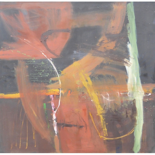 7045 - MARTIN WALTON (1939-2018) A large oil on canvas, untitled abstract composition in purple, black and ... 