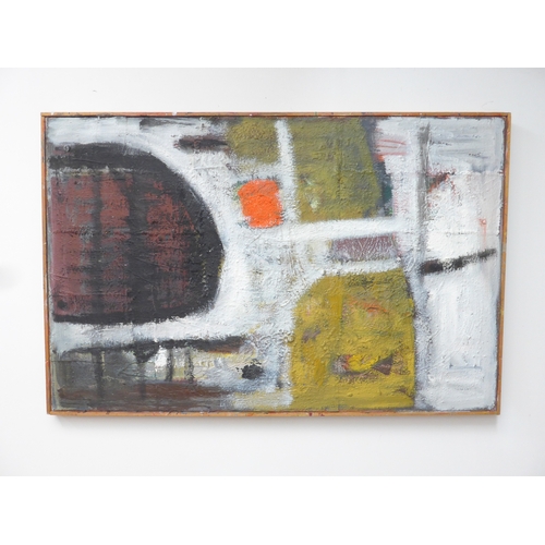 7036 - MARTIN WALTON (1939-2018) A large textured oil on canvas, untitled abstract composition in white wit... 