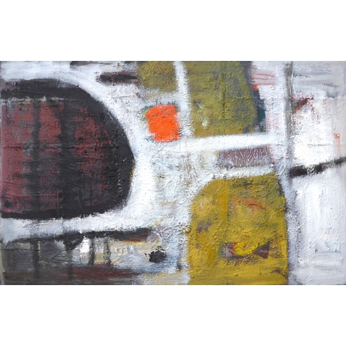 7036 - MARTIN WALTON (1939-2018) A large textured oil on canvas, untitled abstract composition in white wit... 