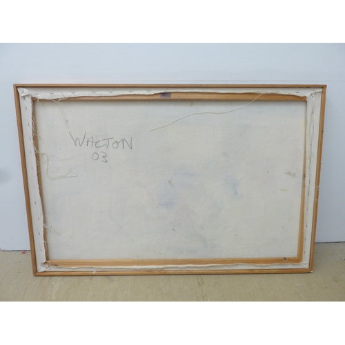 7036 - MARTIN WALTON (1939-2018) A large textured oil on canvas, untitled abstract composition in white wit... 