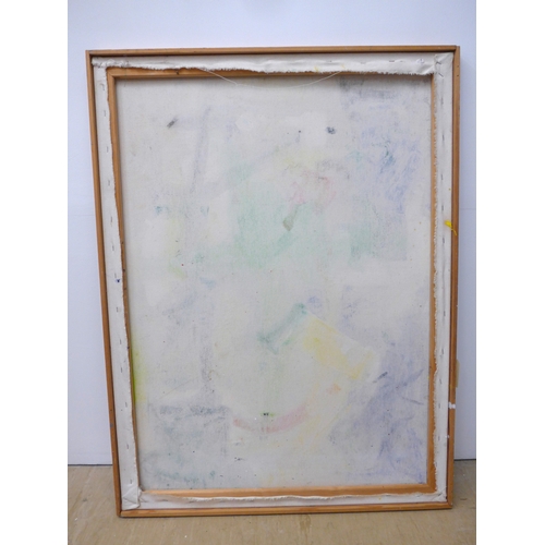 7004 - MARTIN WALTON (1939-2018) A large textured oil on canvas, abstract composition with black and red li... 