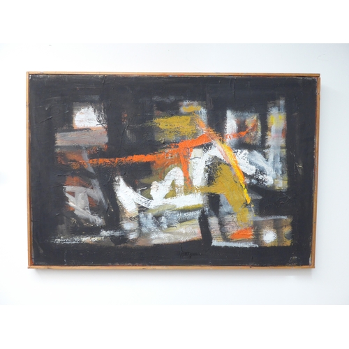 7011 - MARTIN WALTON (1939-2018) A large textured oil on canvas, untitled abstract composition with white, ... 
