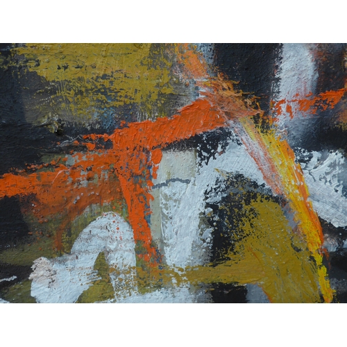 7011 - MARTIN WALTON (1939-2018) A large textured oil on canvas, untitled abstract composition with white, ... 