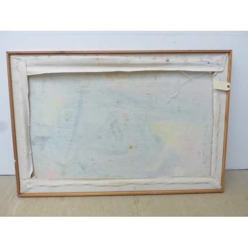 7011 - MARTIN WALTON (1939-2018) A large textured oil on canvas, untitled abstract composition with white, ... 