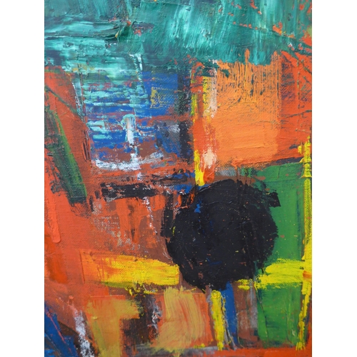 7042 - MARTIN WALTON (1939-2018) A large oil on canvas, untitled abstract composition in green, yellow and ... 