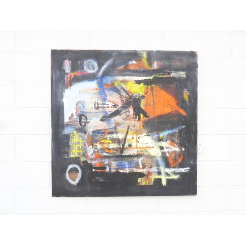 7045A - MARTIN WALTON (1939-2018) A large oil on canvas, untitled abstract composition in multi colours over... 