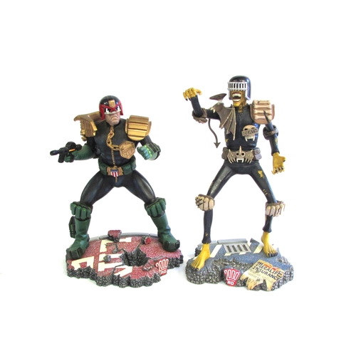 6001 - Robert Harrop 2000AD Judge Dredd - two resin figurines to include 