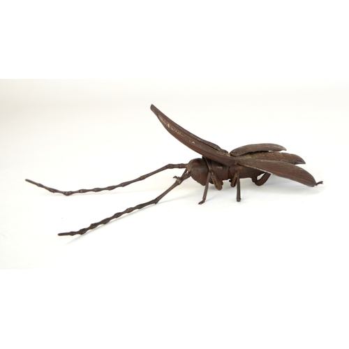 7008 - A Japanese jizai okimono of an articulated Asian long horned beetle, signed under wing

 Provenance
... 