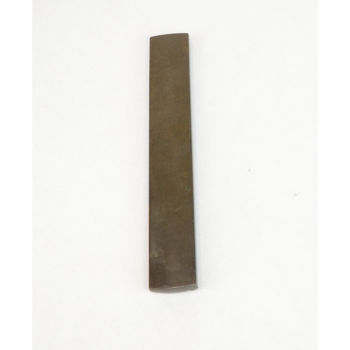 7059 - A shibuichi kozuka decorated with a branch and single cherry blossom in takazogan, unsigned

 Henry ... 