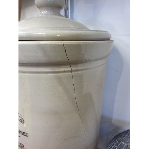 2029 - A stoneware Cheavins Water Filter, cracked