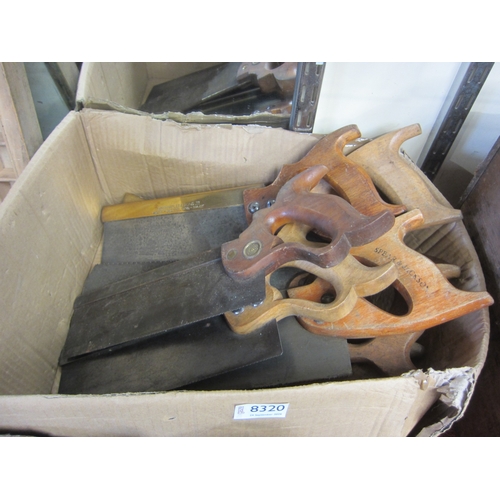2051 - A box of tenon saws including Marples & Son