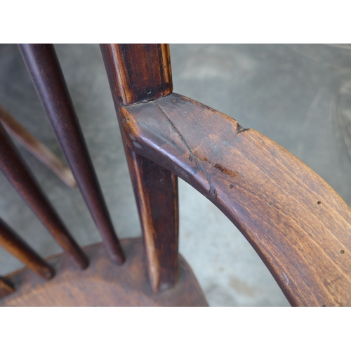 2004 - A pair of early 19th Century ash and elm wheelback armchairs