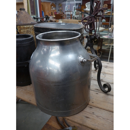 2039 - A stainless steel milk churn, no lid