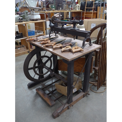 2050 - A late 19th Century vintage treadle lathe