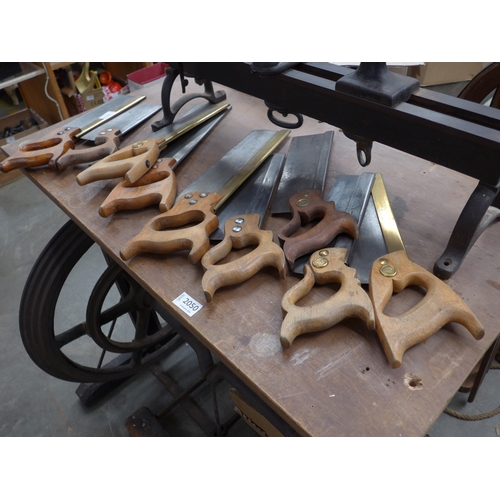 2051 - A box of tenon saws including Marples & Son