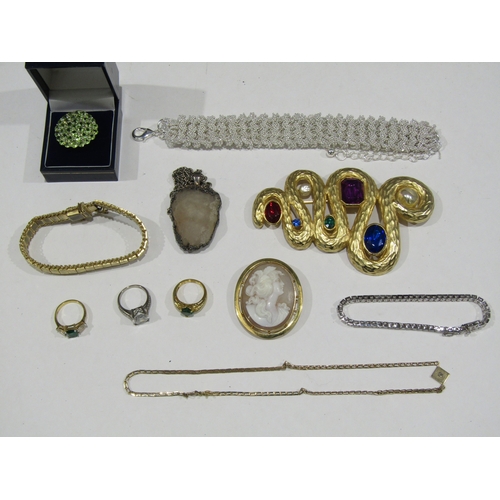 A jewellery box including 925 stamped tennis line bracelet and crystal ...