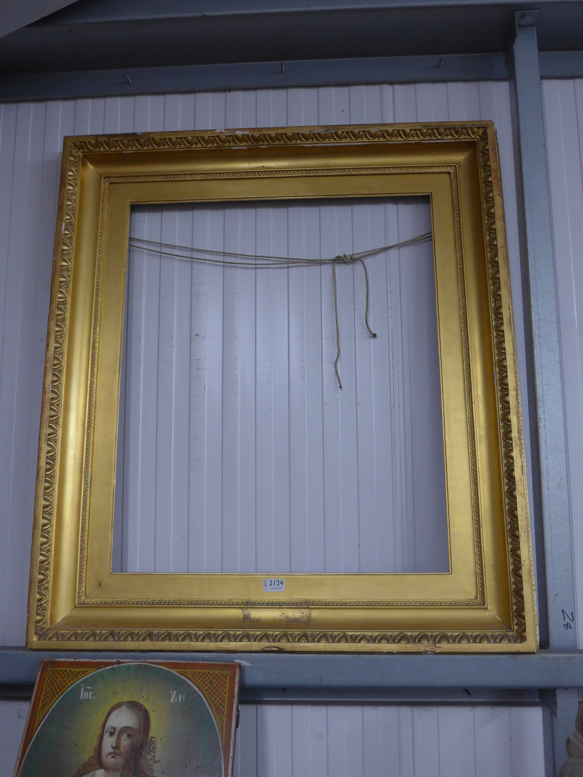 A 19th Century carved and gilt portrait frame rebate 25x30