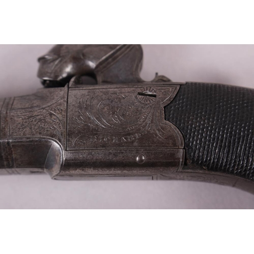 192 - A Georgian pocket pistol, by W Richards London, with octagonal barrel and engine turned grip, 6