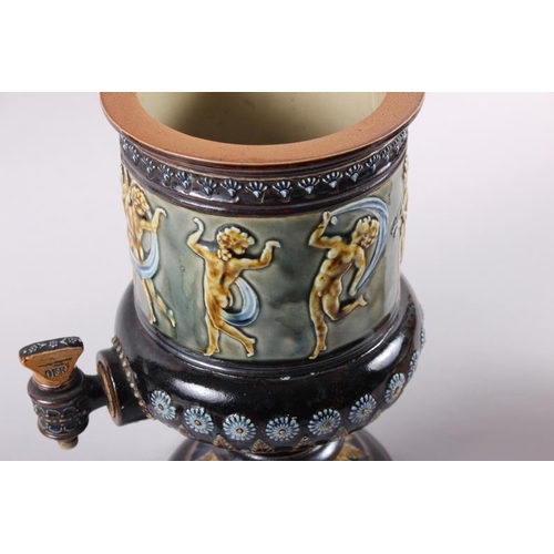 2 - A Doulton Lambeth water filter with relief cherub decoration, 13