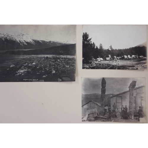 277 - An album of late 19th century black and white photographs views of Canada, inscribed 