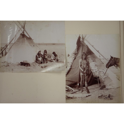 277 - An album of late 19th century black and white photographs views of Canada, inscribed 