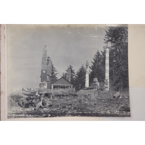 277 - An album of late 19th century black and white photographs views of Canada, inscribed 