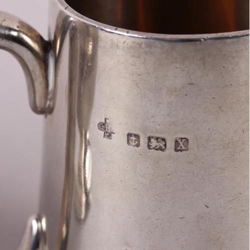 329 - A silver half-pint mug and a silver two-handled trophy cup, 11.4oz troy approx