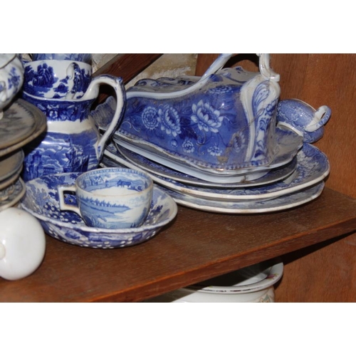 35 - A collection of assorted 19th century and later blue and white ceramics