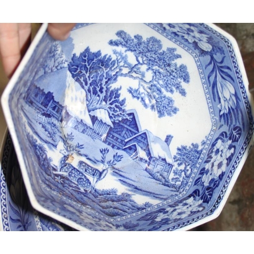 36 - A blue and white tureen, decorated peonies, 10