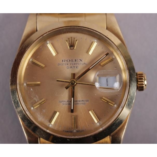 381 - A gentleman's 14ct gold cased Rolex Oyster Perpetual Datejust Superlative Chronometer wristwatch, 31... 