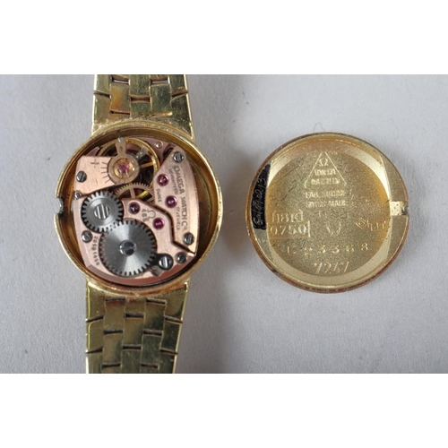 383 - A lady's Omega 18ct textured gold wristwatch and bracelet, 26.2g gross, in case (no winder)