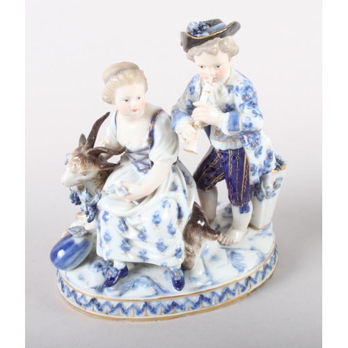 7 - Four 19th century Meissen porcelain figures, tallest 6