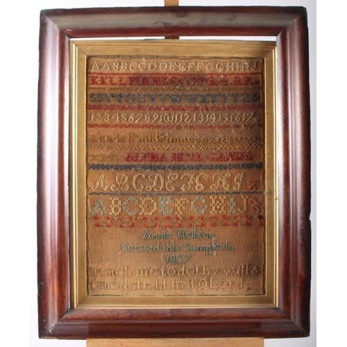 205 - An alphabetical and numerical sampler, by Annie Neilson, 1857, 16 1/2