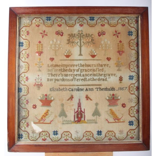 205 - An alphabetical and numerical sampler, by Annie Neilson, 1857, 16 1/2