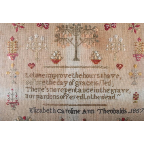 205 - An alphabetical and numerical sampler, by Annie Neilson, 1857, 16 1/2